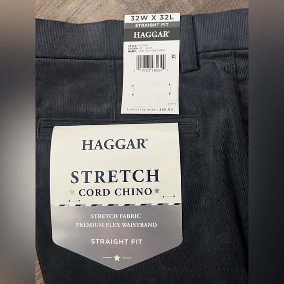 Haggar Classic-Fit Expandable Waistband Corduroy Straight Leg Pants-Size 32x32 - Picture 5 of 7